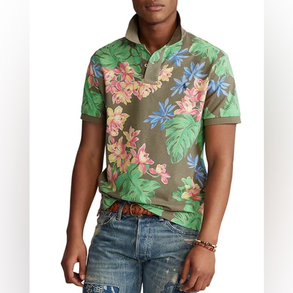Polo Ralph Lauren Custom Slim Fit Floral Polo Shirt - XL